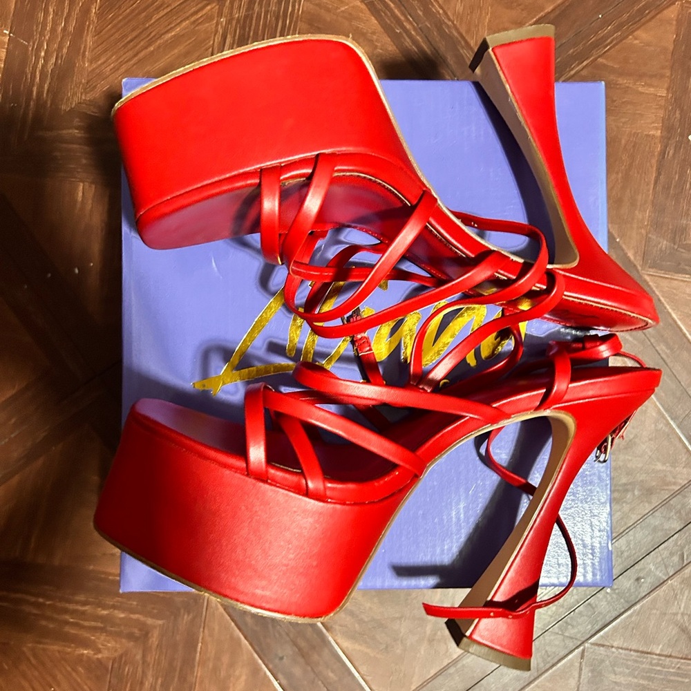 Red Platform Heels - Picture 4 of 4
